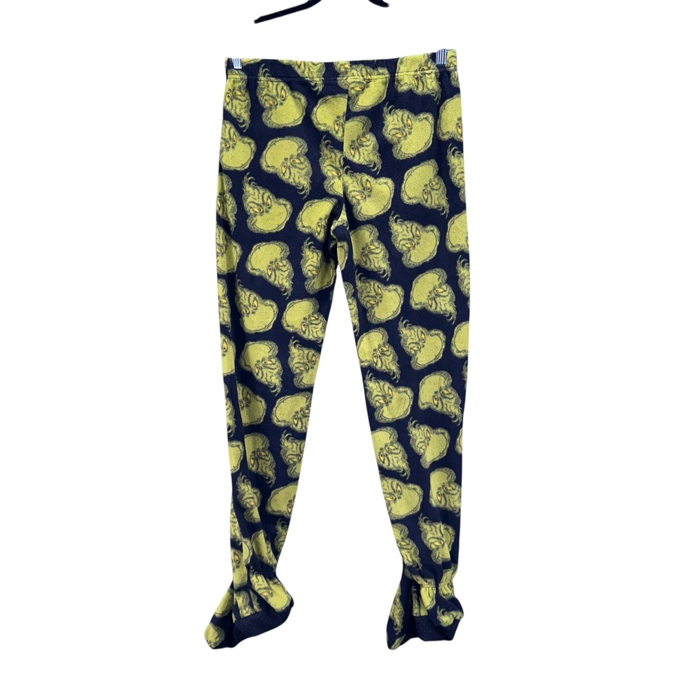 Dr Seuss Womens Pajama Bottom Size M The Grinch Footed Loungewear Soft Christmas